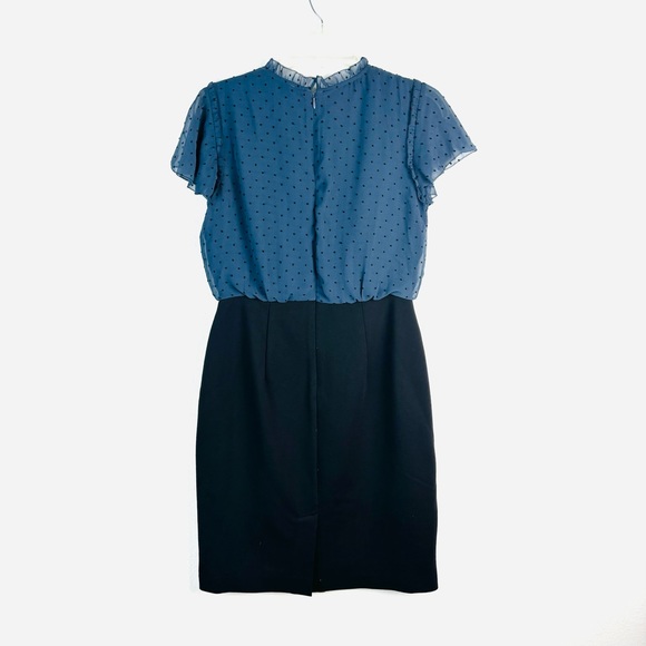 LOFT slate blue and black dress - Picture 4 of 6